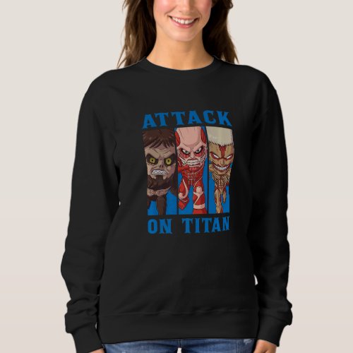 Attack on Titan Season 3 Three Chibi Titans   Sweatshirt