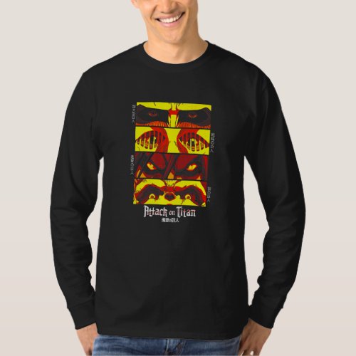 Attack on Titan Season 4 Titan Eyes Stacked   T_Shirt