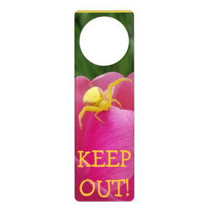 Attack Spider says "Keep Out" Door Hanger