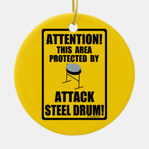 Attack Steel Drum Ceramic Ornament