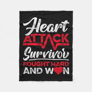 Attack Survivor Faught Hard And Won Red Ribbon Fleece Blanket