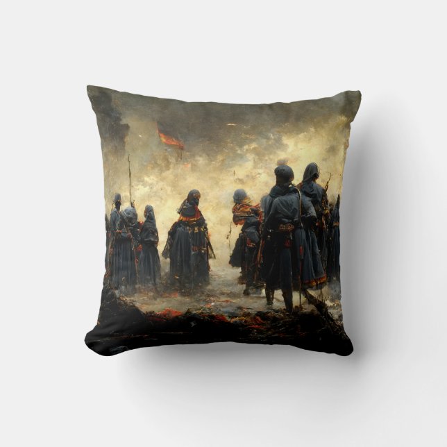 Attack the place throw pillow (Front)