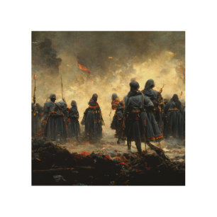 Attack the place wood wall art