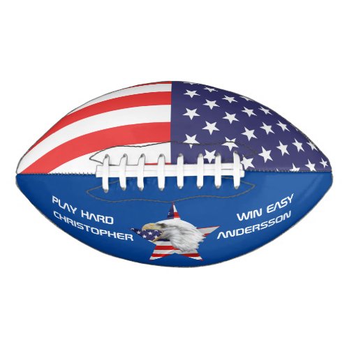 Attacking Eagle The American Flag Patriotic Football