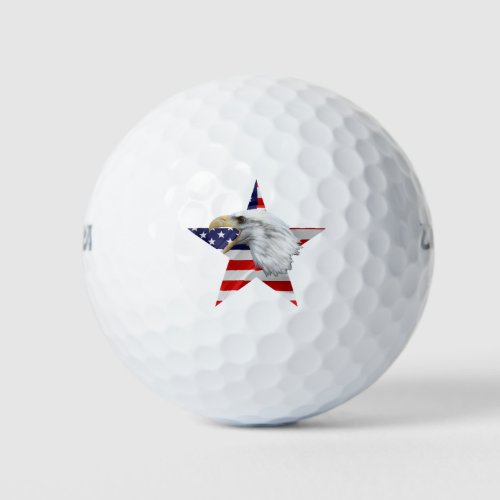 Attacking Eagle The American Flag Patriotic Golf Balls