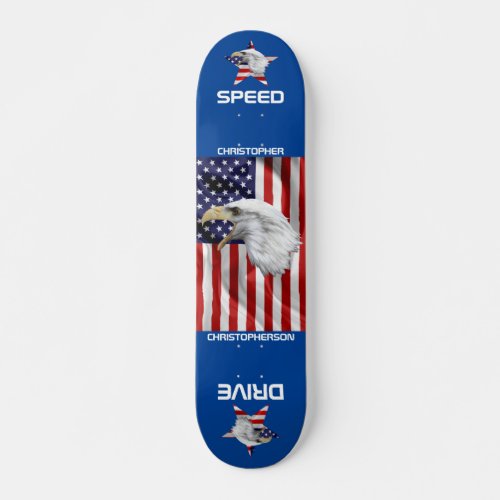 Attacking Eagle The American Flag Patriotic Skateboard