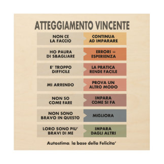 Atteggiamento Vincente Wood Wall Art