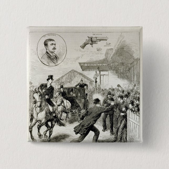 Attempt to Shoot the Queen Pinback Button (Front)