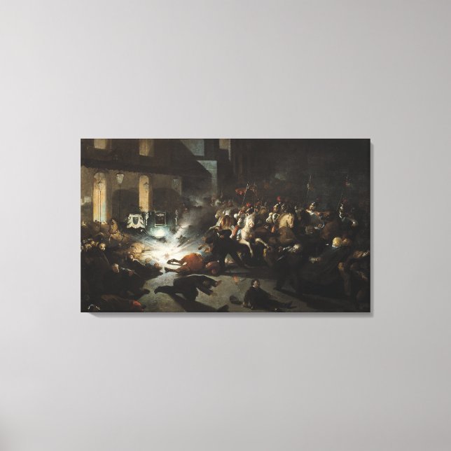 Attempted Assassination of Emperor Napoleon Canvas Print (Front)