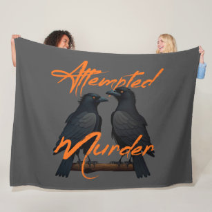 Attempted Murder Black Crows Orange Fleece Blanket
