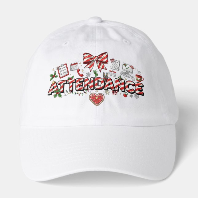 Attendance Teacher Christmas Holiday Hat (Front)