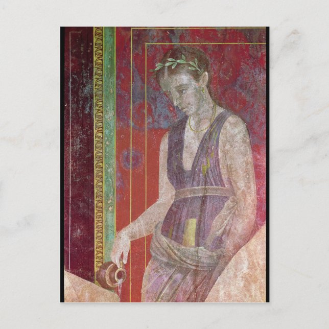 Attendant Pouring Liquid from a Jug Postcard (Front)