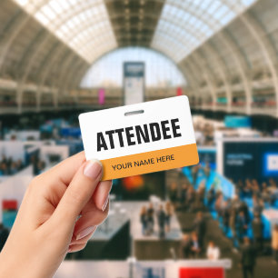 Attendee name badges for events and exhibitions