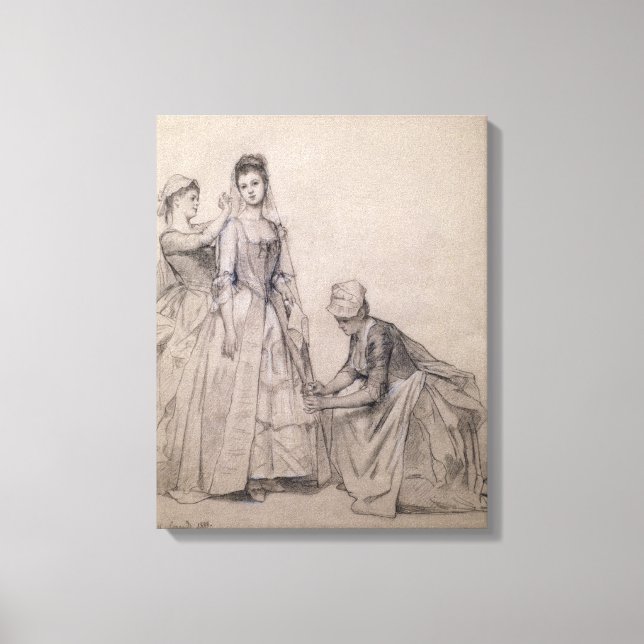 Attending to the Bride Canvas Print (Front)