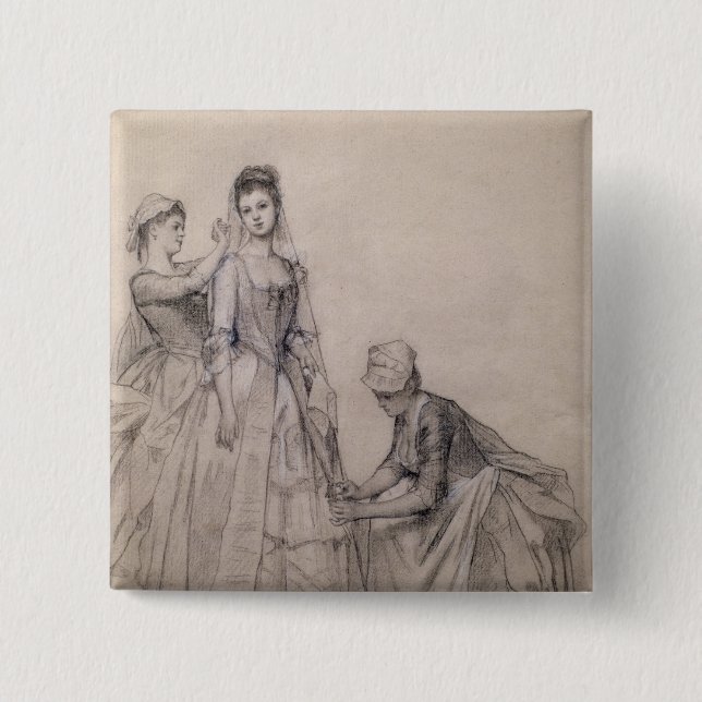 Attending to the Bride Pinback Button (Front)