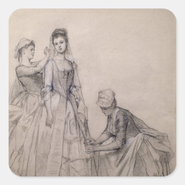 Attending to the Bride Square Sticker (Front)