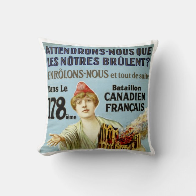 Attendrons-Nous Que Les Notre Brulent Throw Pillow (Front)