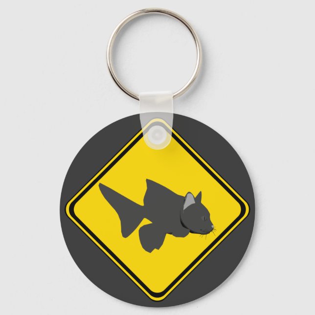 Attention: Catfish Crossing! Keychain (Front)