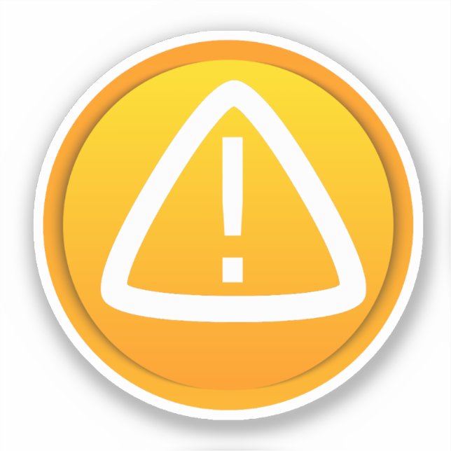 Attention Caution Symbol Sticker (Front)