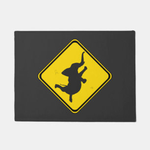 Attention Dancing Elephant Crossing Doormat