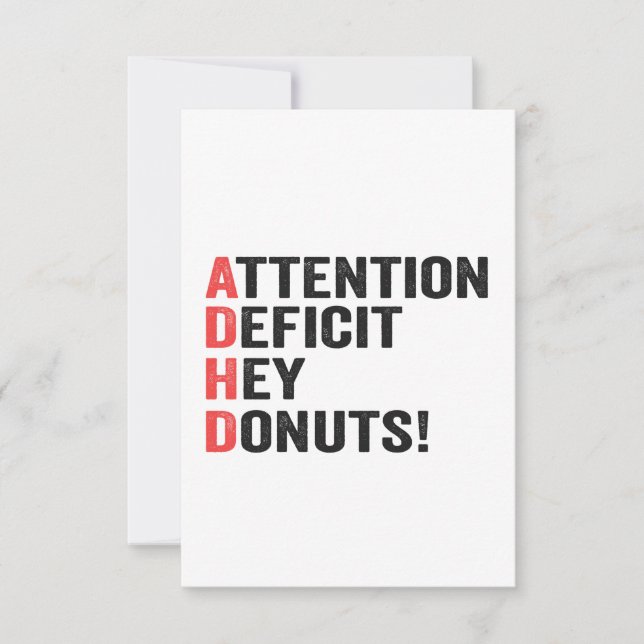 Attention Deficit Hey Donuts Adhd Neurodiversity  Thank You Card (Front)