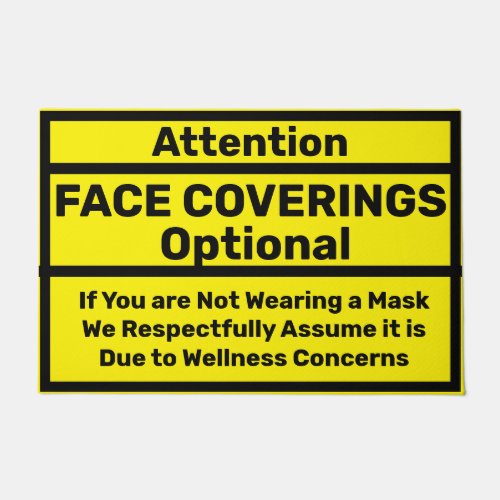 Attention Face Coverings Required _ Medical Exempt Doormat