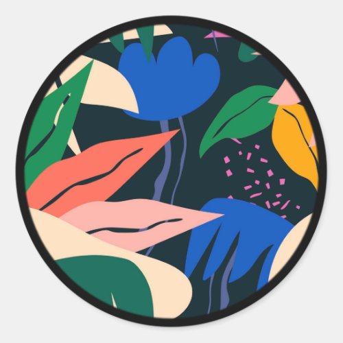 Attention Getter abstract pattern Classic Round Sticker