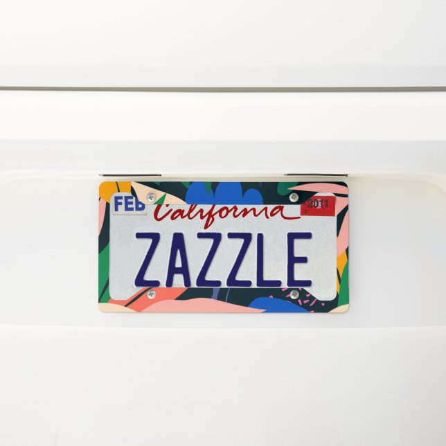 Attention Getter tropical design License Plate Frame (On Car)