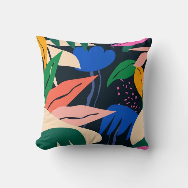 Attention Getter tropical pattern Throw Pillow (Front)