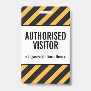 Attention-Grabbing "AUTHORISED VISITOR" Badge