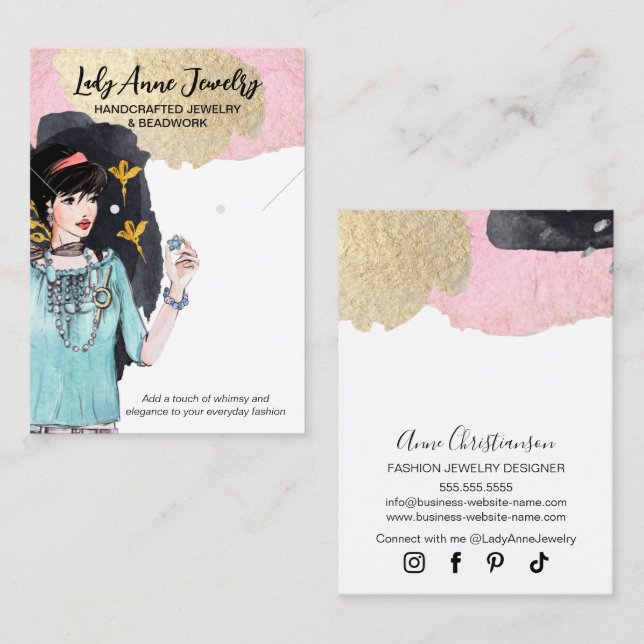 Attention-Grabbing Jewelry Earring Display Card (Front/Back)