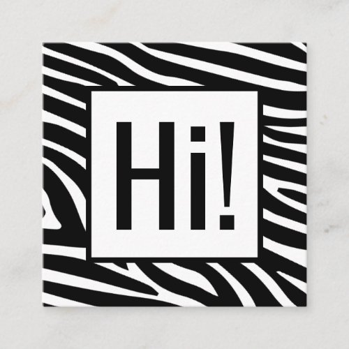 Attention Grabbing Zebra Stripes Hi Square Business Card