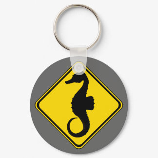 Attention: Jumping Seahorse Crossing! Keychain