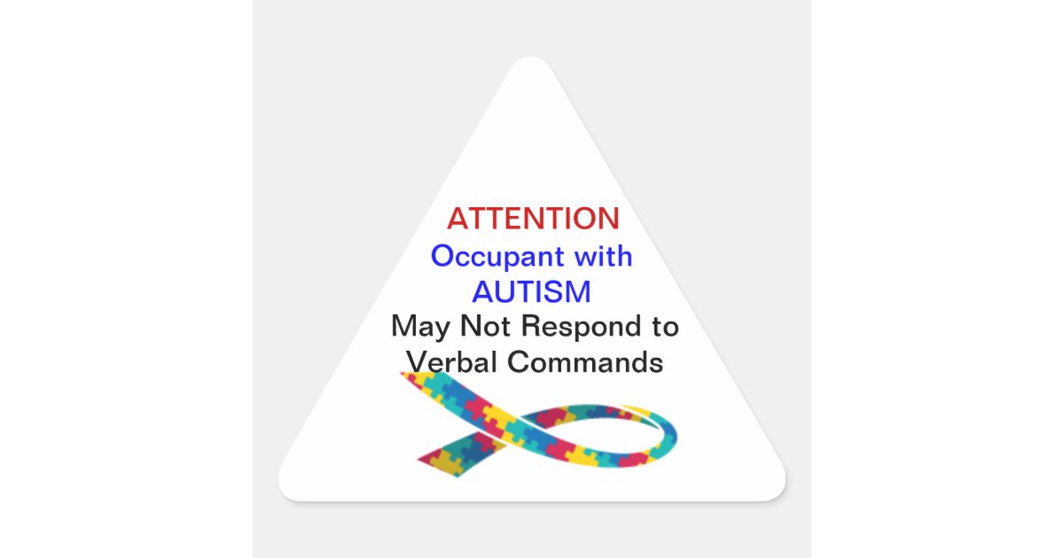 Autistic Occupant Sticker attention! Occupant has Autism Stickers | Zazzle