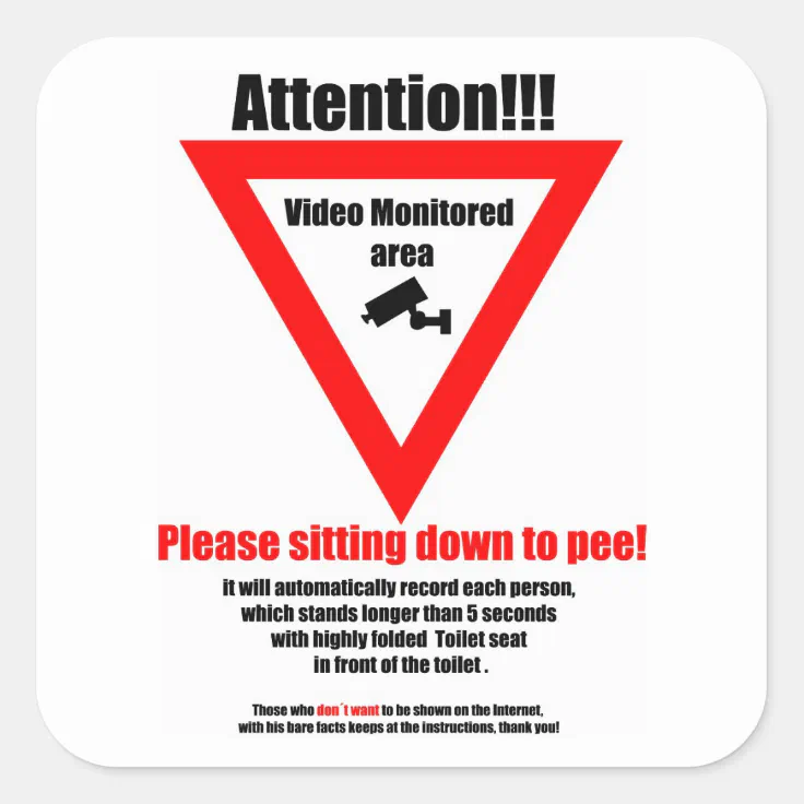 Please Sit Down to Wee beige Toilet Sticker Pictogram W733 11 x 12 cm 