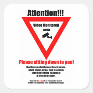 Attention, sitting down to pee Sticker