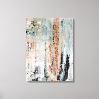 'attention' Teal And Brown Abstract Art Canvas Print by T30Gallery at Zazzle