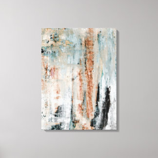 'Attention' Teal and Brown Abstract Art Canvas Print