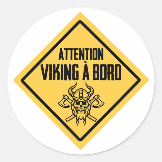 Attention Viking à bord Sticker (Front)