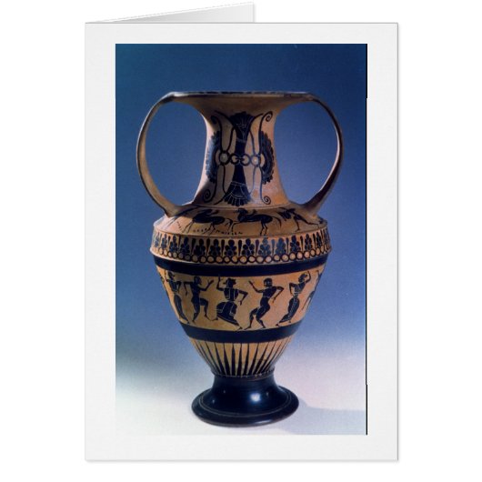 Attic black figure amphora depicting dancers, c.53 cards (Front)