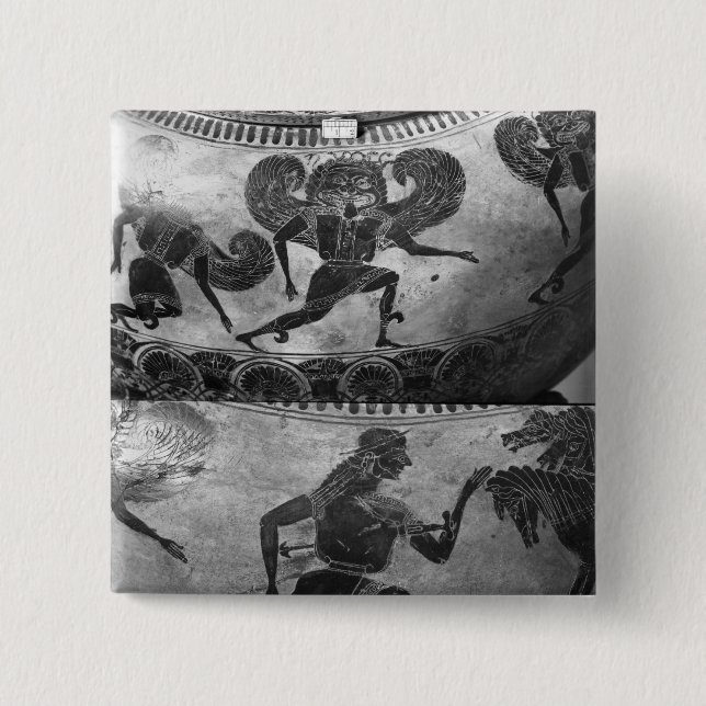 Attic black-figure dinos pinback button (Front)
