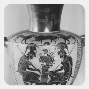 Attic black figure hydra square sticker