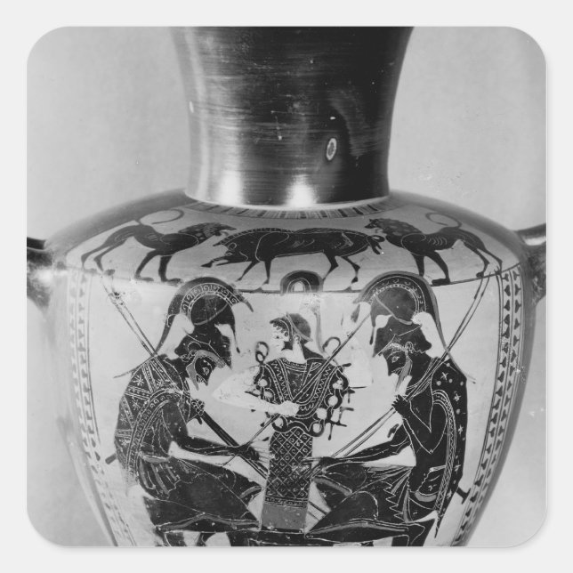 Attic black figure hydra square sticker (Front)