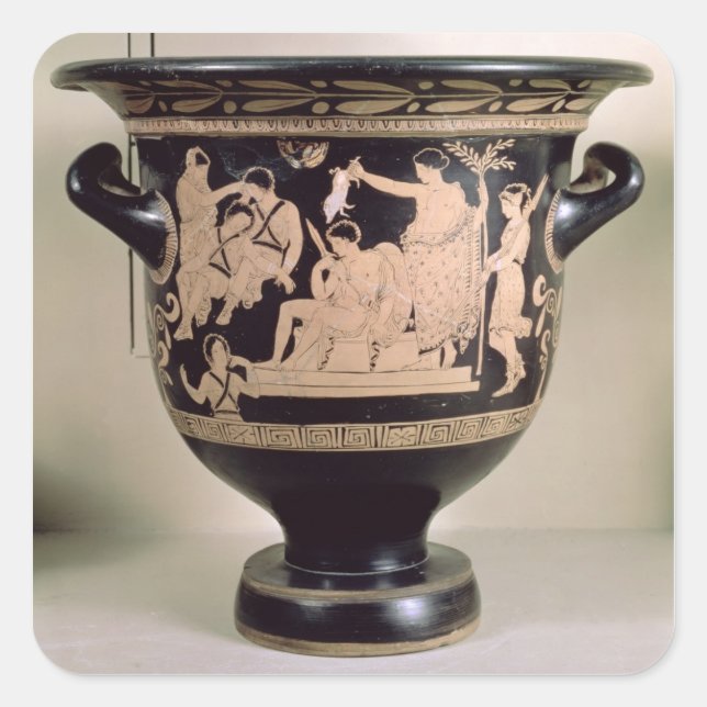 Attic red-figure krater depicting Orestes as suppl Square Sticker (Front)