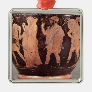 Attic red figure skyphos metal ornament