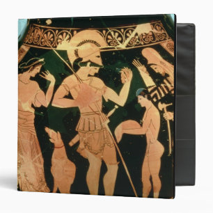 Attic Red figure vase depicting a soldier taking p 3 Ring Binder