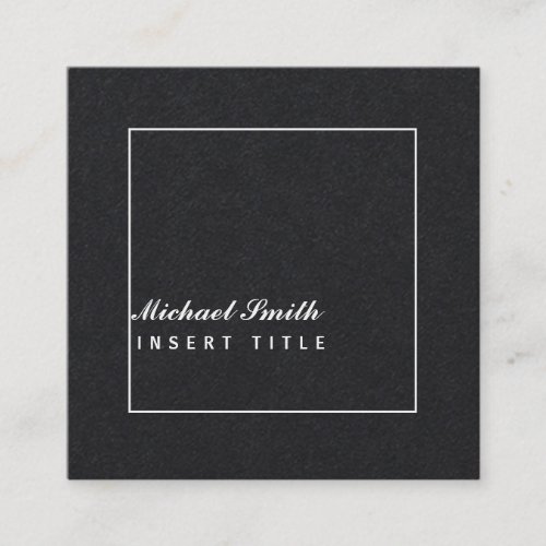 Attic Stylish Black Personalized Square Business Card