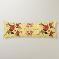 Attic Treasures - Red Roses on Yellow Stripes