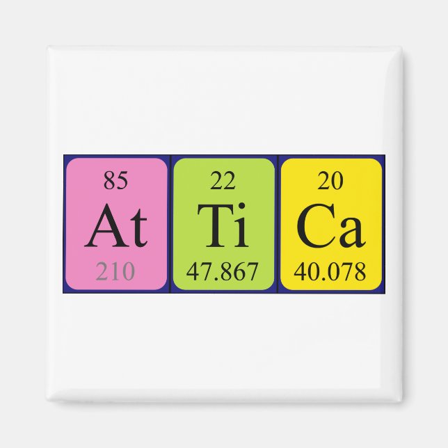 Attica periodic table name magnet (Front)
