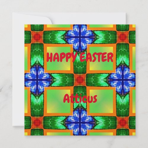 ATTICUS  Personalised Easter card pattern 